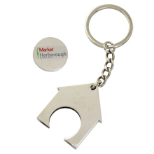 Customized Logo Printed Metal Souvenir Coin Holder Keychain